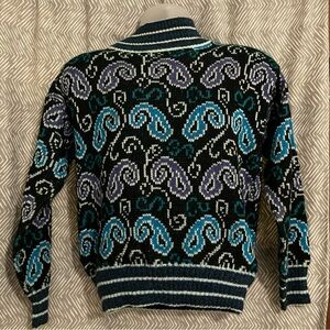 Vintage 80s Le Rouge  Paisley Design Sweater Size Medium